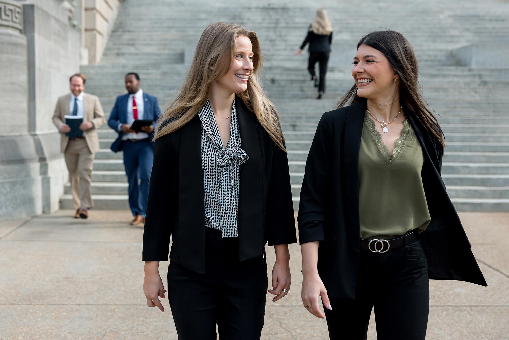 photo of law students walking on the capital steps